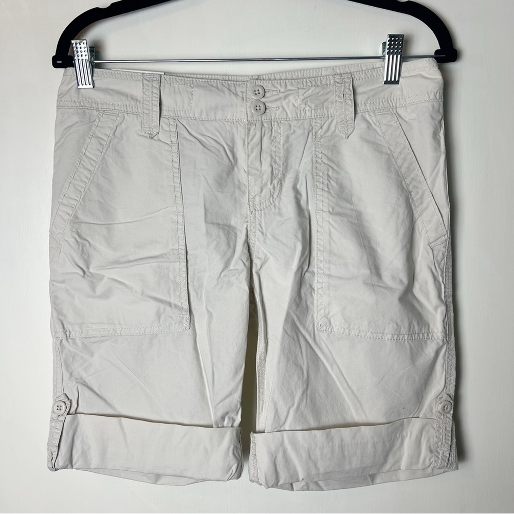 Polo Jeans Co. - Women's Roll Up Bermuda Shorts 100% Cotton Off White NWT Sz. 4